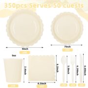 350-Piece Ivory Plate and Napkin Set, 50 Guests - Image 2