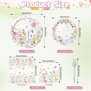 96-Piece Spring Floral Tableware Set, 24 Guests - Image 2