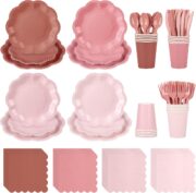 168-Piece Dusty Pink Set for 24 Guests - Image 2