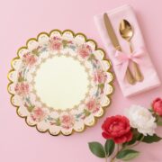 48-Piece Vintage Floral Paper Dessert Plates, 7-Inch