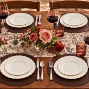 175-Piece Ivory and Gold Scalloped Dining Set