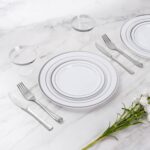 600-Piece Silver Plastic Plates for 100 Guests