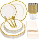 175-Piece Disposable Plastic Dining Set for 25 Guests
