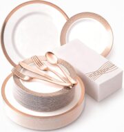 175-Piece Rose Gold Disposable Dining Set - Image 2