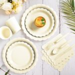 175-Piece Ivory Paper Plate and Napkin Party Pack