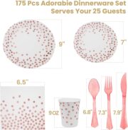 175-Piece Rose Gold Paper Dining Set - Image 2