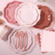 168-Piece Dusty Pink Set for 24 Guests