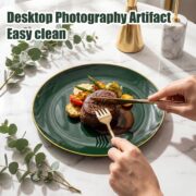 150-Piece Green Plastic Plates for Wedding Use - Image 2