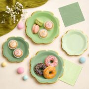 60-Piece Green Plate and Napkin Set, 20 Guests