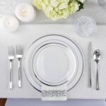 125-Piece White Silver Plastic Dining Set with Cutlery