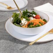 30-Pack 16 oz White Gold-Rim Soup Bowls - Image 2