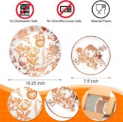 50-Piece Thanksgiving Pomegranate Plastic Plate Set - Image 2