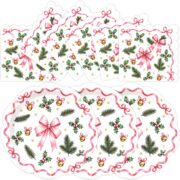 50-Piece Christmas Pink Bow Plate and Napkin Set - Image 2