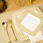 175-Piece Gold Square Dining Set for 25 Guests