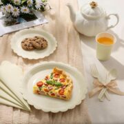 350-Piece Ivory Scalloped Disposable Tableware Set