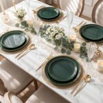 150-Piece Green Plastic Plates for Wedding Use