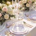 350-Piece Gold Plastic Dining Set for 50 Guests