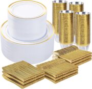 600-Piece Gold Dining Set for 100 Guests