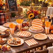 175-Piece Autumn Plate and Napkin Set, 25 Guests - Image 2