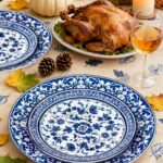60-Piece Blue Plastic Plates for 30 Guests